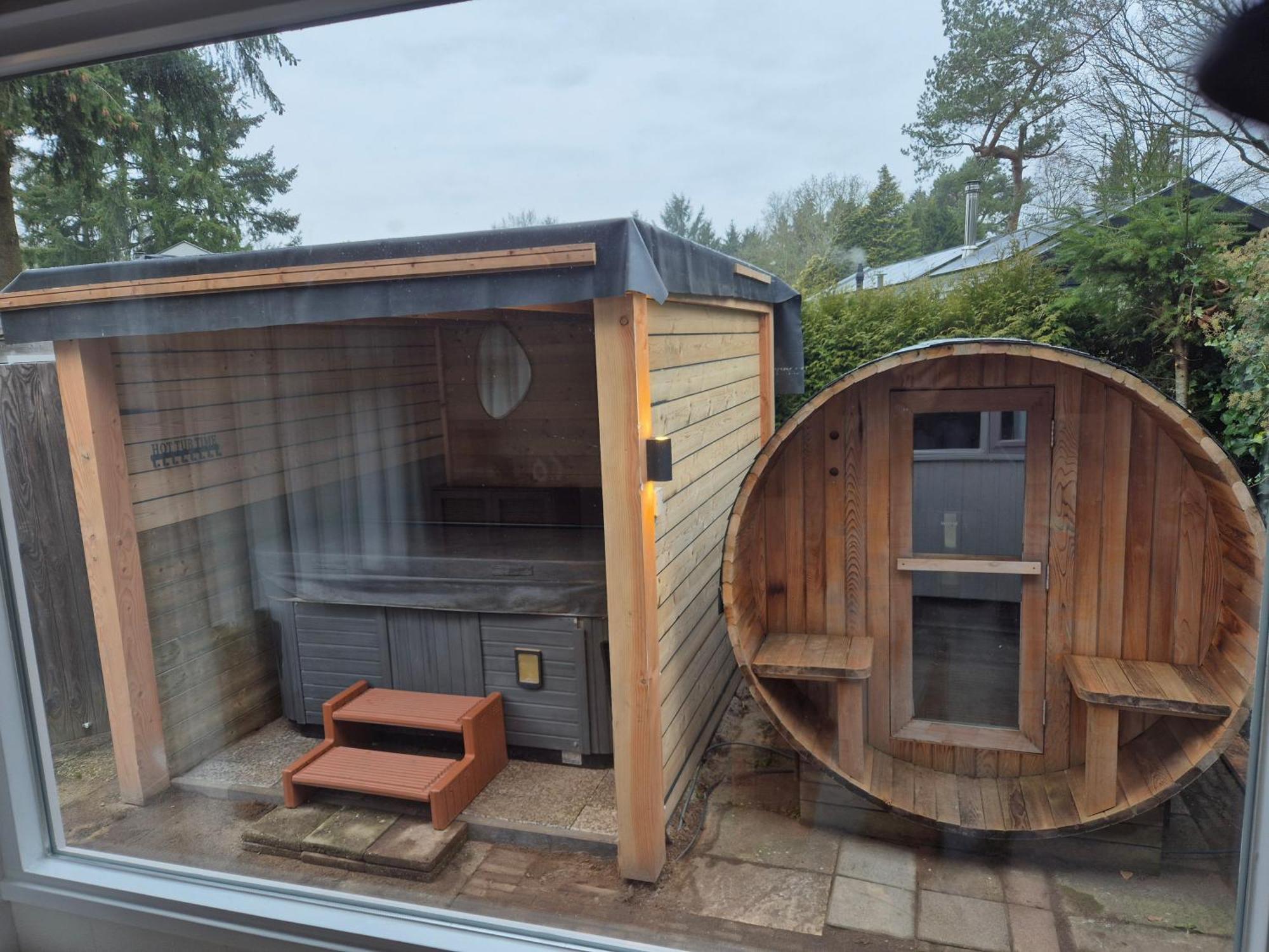 Luxe Boshuisje Met Prive Wellness & Jacuzzi Op De Veluwe Ermelo Εξωτερικό φωτογραφία